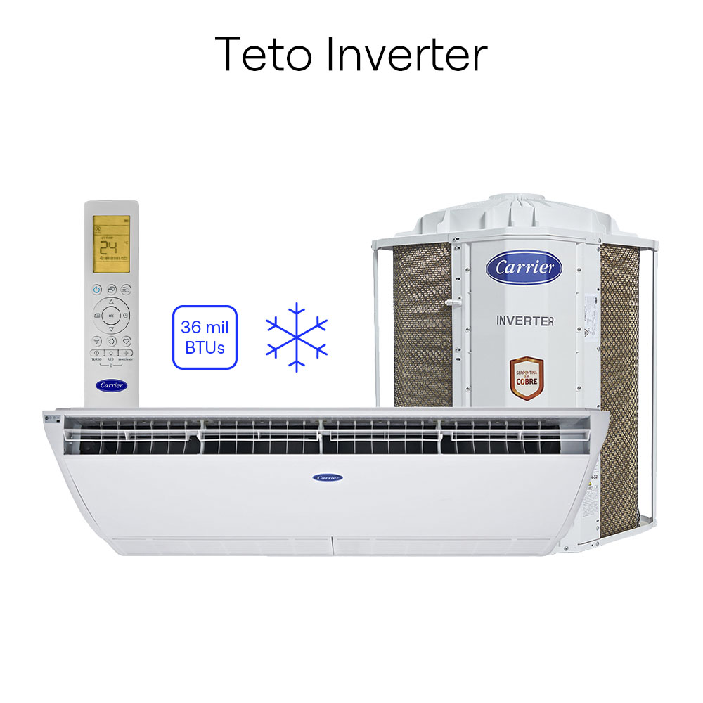 Ar-Condicionado Split Teto Xpower Inverter Carrier 36.000Btus F R32 220V 42Zqvf36C5C/38Ccvf36515Mc